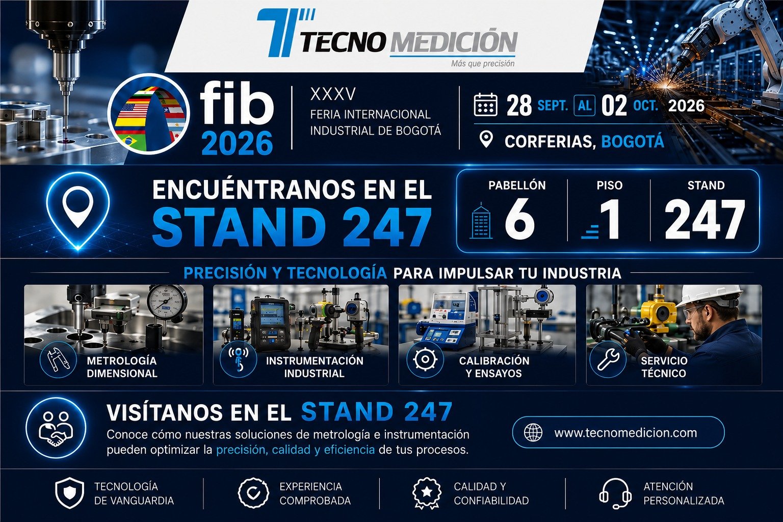 Tecnomedición en FIB 2026 — Stand 247, Pabellón 6, Piso 1